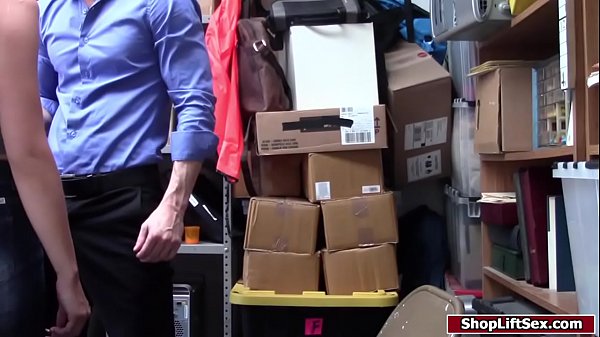 Blonde thief rammed by security_officer