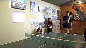 Nonton Strip Pong With Teenage Pornstars! thumbnail