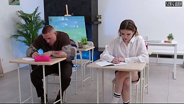 Nonton I'll Fuck Your Deep Throat And Cum In Your Mouth, Young Student Slut. Big Dick In A Tight Pussy thumbnail
