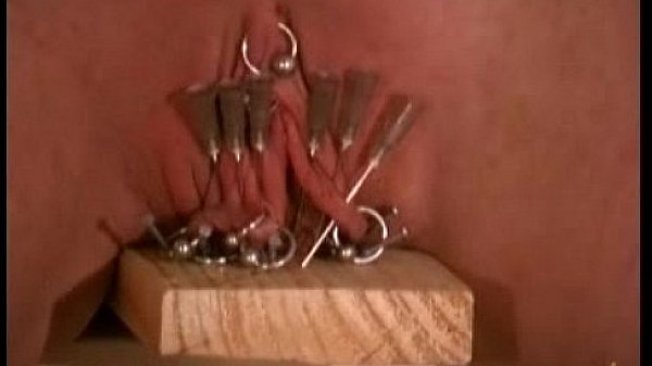 Pussy nails wood humiliation bdsm extreme 
