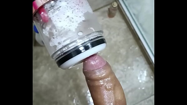 POV Big Uncut Cock Camilo Brown Using An Automatic Masturbation Toy To Get An Intense Cumshot Orgasm 