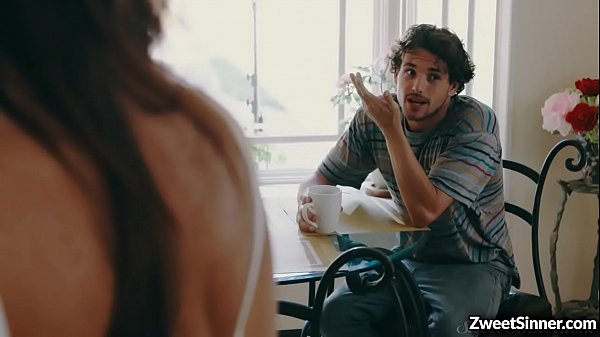 Busty MILF Syren De Mer grabs stepsons meaty cock