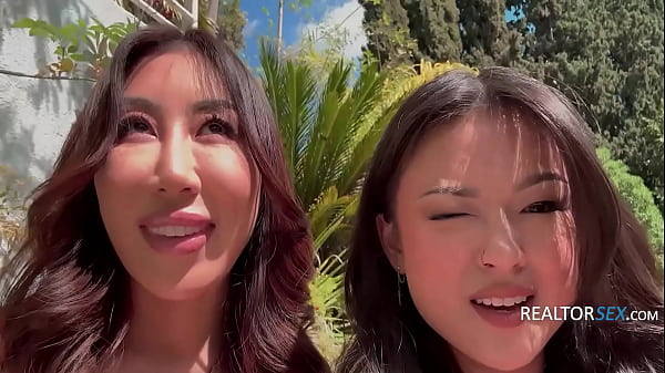 Sexy asian duo plot to lure cute real estate stud at his workplace