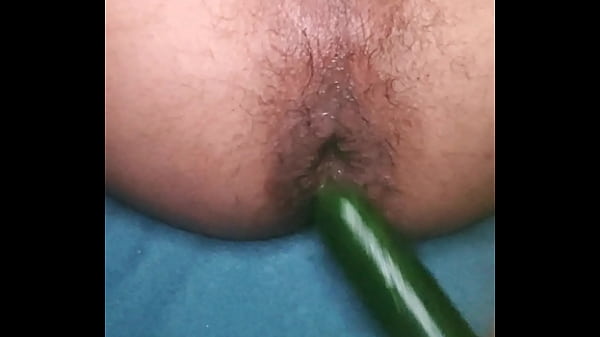 Anal lover gets fuck with a cucumber