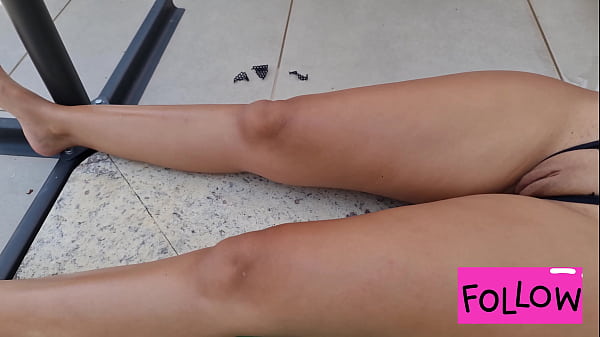 A stranger squeezes my shaved pussy and plays with my body by touching me