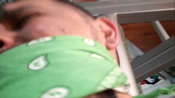 For the first time in bondage gag test Kaxorr&atilde;o is gagged. From BondageMan. 