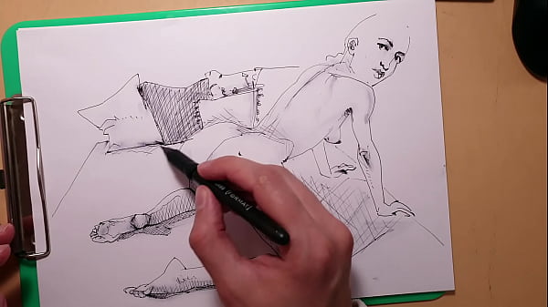 A quick sketch with a ballpoint pen, a girldoggy-style