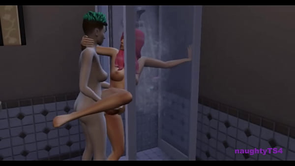 Horny Futa Joins Her Roommate In The Shower