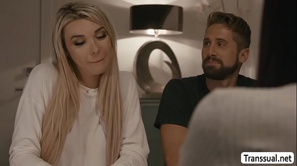 Pretty blonde Tgirl Aubrey Kate gives her man anal pounding 