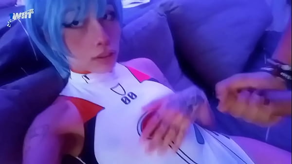 Rei ayanami cosplay blowjob and cum in bodysuit 