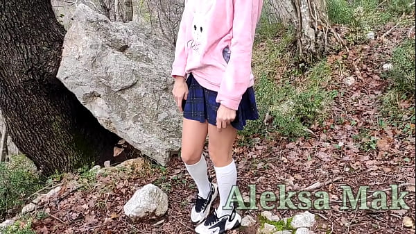 Petite teen after school walks with friend and teases him handjob cumshot