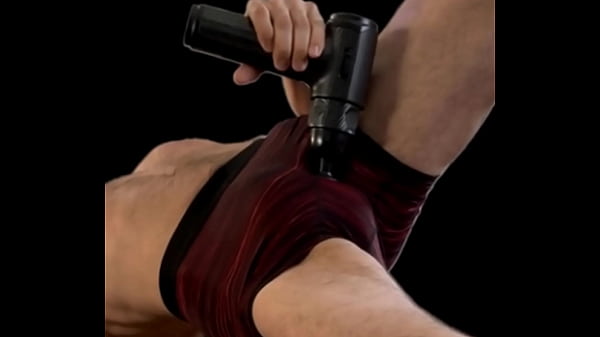 AIOnJon Stretching Reverie with Massage gun inTight Shorts