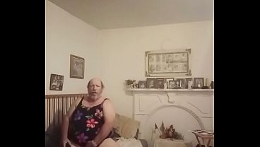 In swimsuit playing