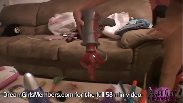 Gorgeous girl uses some odd toys