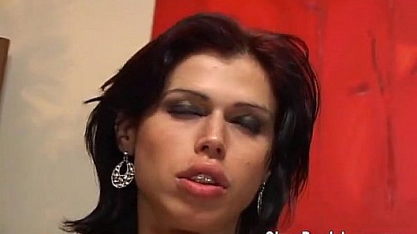 Hot shemale in stockings fucking a guy 