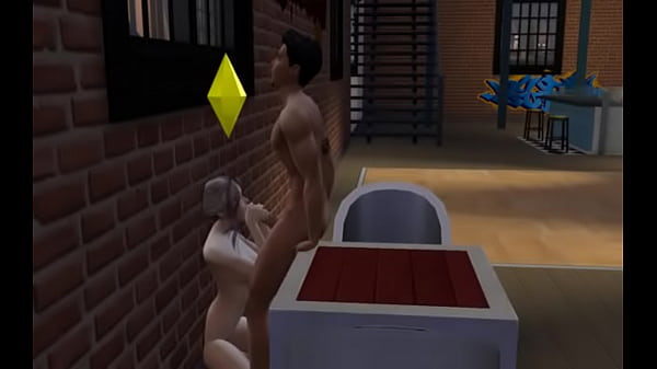Sims blowjob in a club
