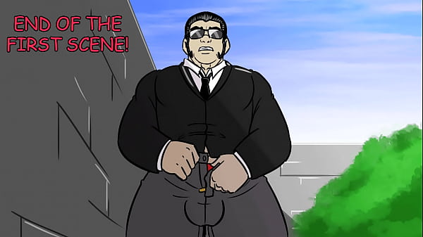 Gay Cartoon Muscled Man Showing His Dick 