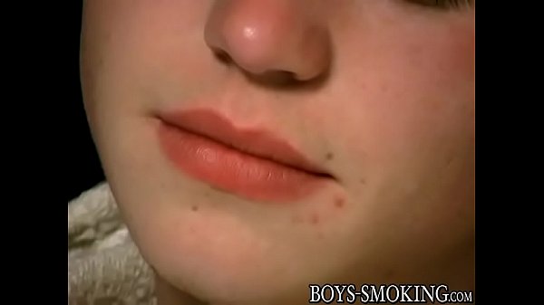 Naughty smoker gives self blowjob solo 