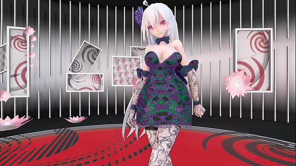 Yowane haku undress dance sexy lingerie hentai stickysticky song mmd 3d purple clothes clip 