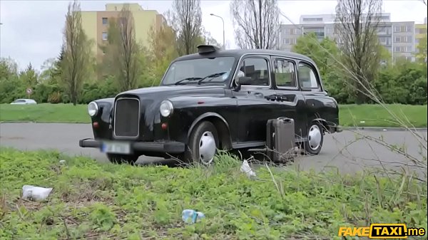 Ebony stunner sucks and rides a big dick in a fake taxi