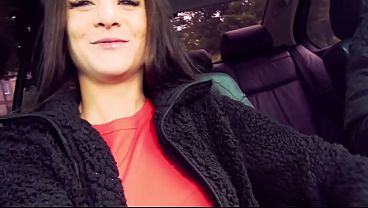 Super Risky &_ Naughty Car Sex: Hot Brunette Babe