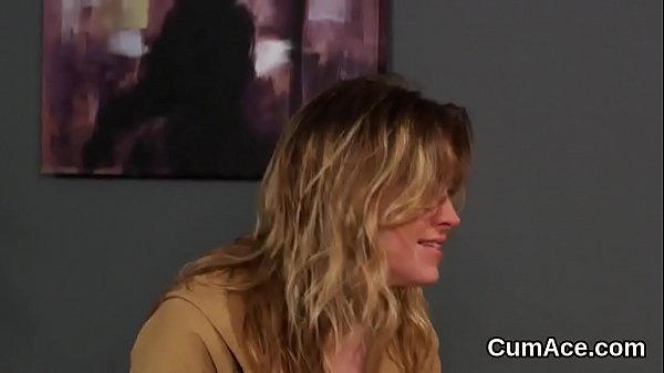 Tempting teen enjoys a throat sucking and quite a bit of cream on her face