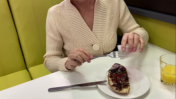 Milf public sperm eating