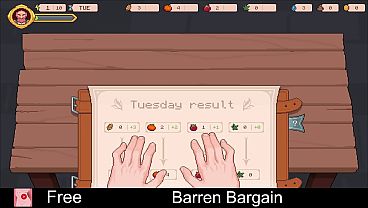 Barren Bargain (free game itchio) Adventure, Adult, Erotic, Fantasy, Farming, Indie, No AI, NSFW, Pixel Art, Singleplayer, Top-Down 