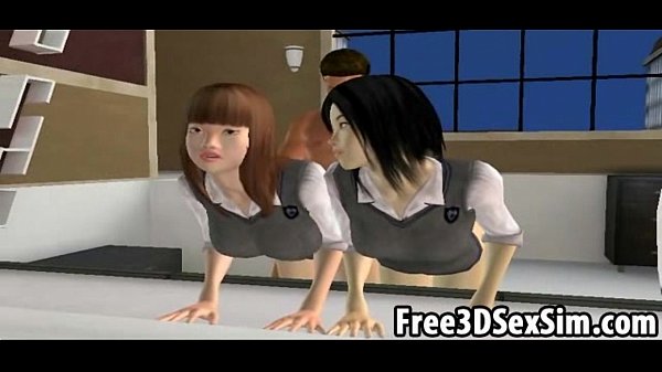 Two_sexy 3D_cartoon_asian babes sucking and_fucking