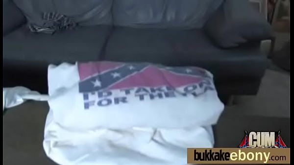 Ebony gets fucked in all holes by a group of white dudes 2