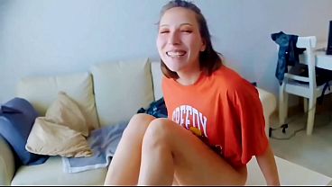 A shy girl gives a really good blowjob.