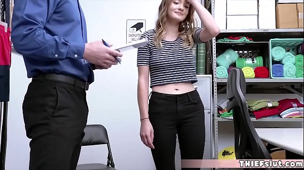 Pretty faced shoplifter facing the_nasty consequences