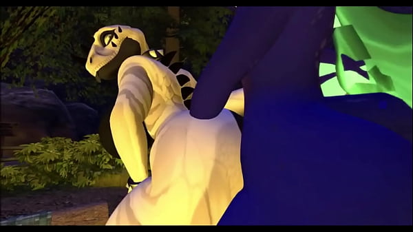 Dragon fucks a wild Dino at campsite 