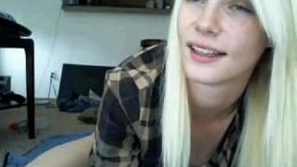 Petite young blonde babe teases everything on cam 
