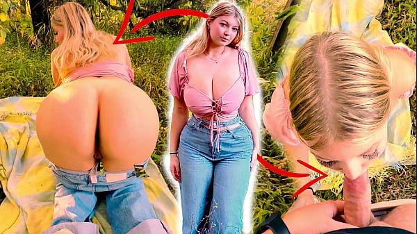 Blonde With Big Tits Seduced A Passerby And Fucked Him In The Forest thumbnail
