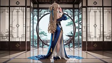 Nonton Ai Generated &ndash; Blonde Goddess In Silk! Lazy Strolls, Kneeling Glances, And Fingertips Grazing Her Chest In A Sun-drenched Japanese Corridor. That Deadly Mix Of Eastern Elegance And Pure Contrast! thumbnail