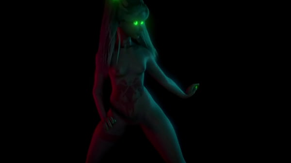 Rebecca fit young girl dances sensually in the dark