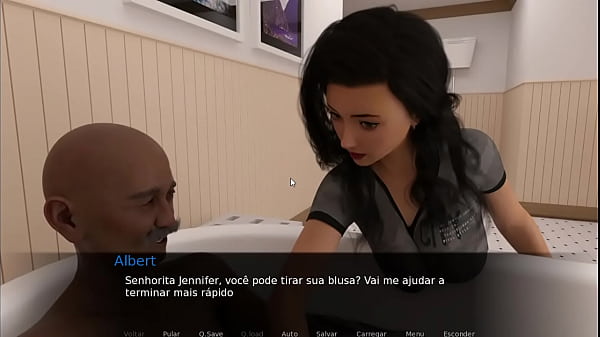 JENNIFER LIFE_Jenny ajuda o velho Albert no banho