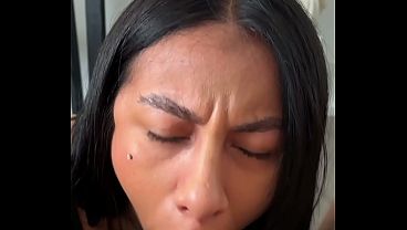 SHE SAID &ldquo_FUCK MY MOUTH&rdquo_ - Sexy Brunette Swallows Big Dick Whole and Gives Extreme Rimjob in POV