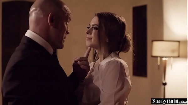 Stunning secretary happy to please her boss in every way bends over on his desk and he ups her skirt to spank her stands behind her kissing her and rubbing her pussy until she she throats him he fucks her on his desk