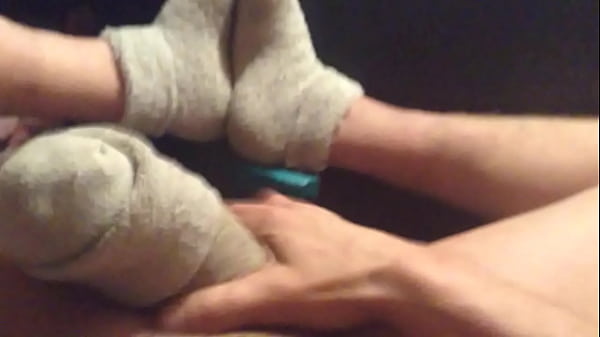 Cumming a big load in gf socks