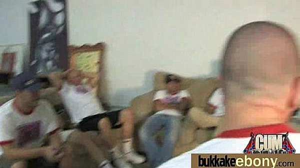 Ebony babe sucks group of white guys 7 