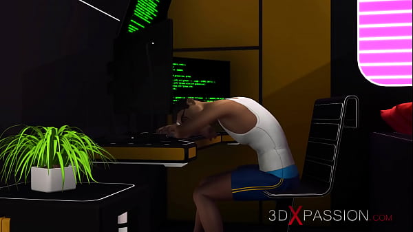 Play MP4 - 3d dickgirl android plays with a sexy young blonde in the sci-fi bedroom