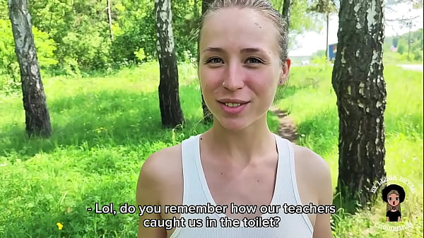 Play MP4 - Sexy fit blonde sucked and gave in young hairy pussy in forest to her former classmate