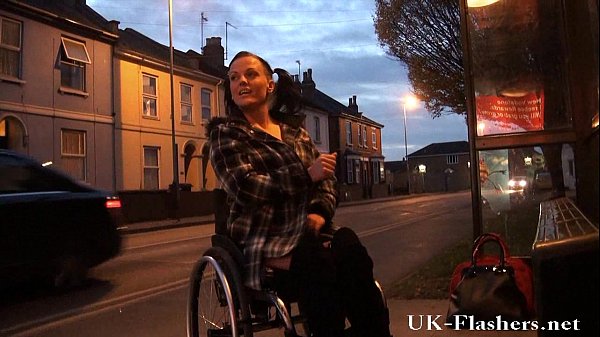 Play MP4 - Leah Caprice flashing pussy in public from her wheelchair with handicapped engli