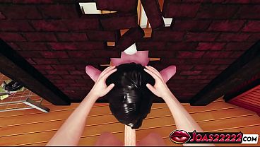 Anime girl nola in latex rule34 hentai experience handjob huge cock stroking pov blowjob featuring moaning glory hole deepthroat ending in cum all over her face 