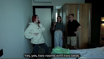 Girlfriend asleep next to us i raided her stepmom in the same bed 