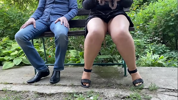Hot stream of piss from sweet mother in law's hole through panties in the park 