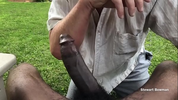 a Big Black Cock rewards Stewart with a big cum facial for being such a good cocksucker outdoors 