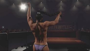 Jacked Black Babe in a Bikini 